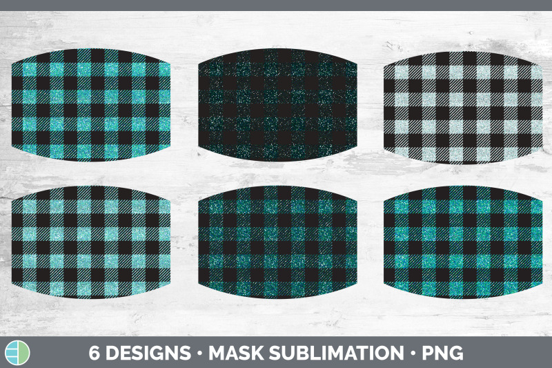 teal-buffalo-plaid-mask-sublimation-bundle-face-mask-designs