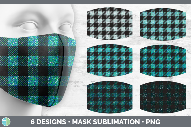 teal-buffalo-plaid-mask-sublimation-bundle-face-mask-designs