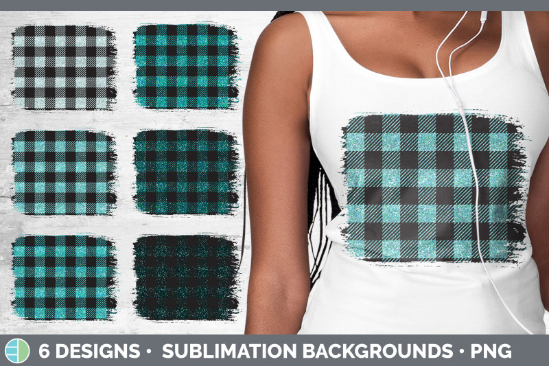 teal-buffalo-plaid-distressed-sublimation-background-panel