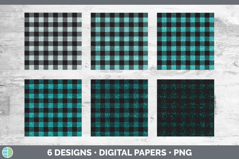 teal-buffalo-plaid-backgrounds-digital-scrapbook-papers