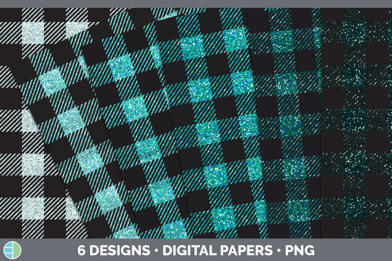 teal-buffalo-plaid-backgrounds-digital-scrapbook-papers