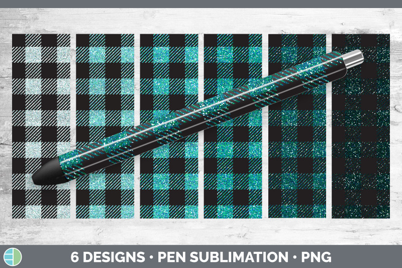 teal-buffalo-plaid-pen-wraps-epoxy-sublimation-bundle