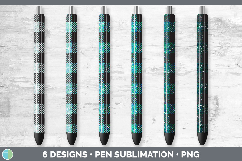 teal-buffalo-plaid-pen-wraps-epoxy-sublimation-bundle