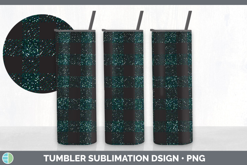 teal-buffalo-plaid-tumbler-sublimation-bundle