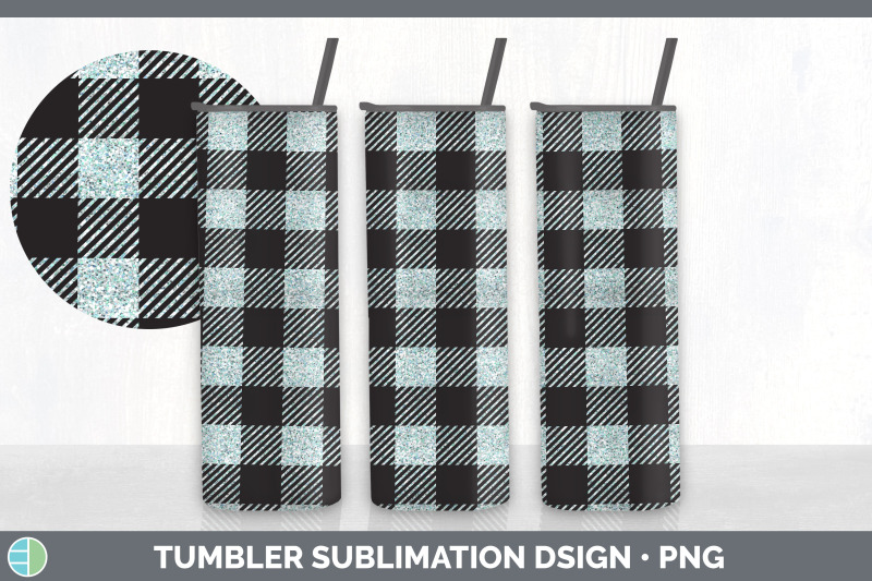 teal-buffalo-plaid-tumbler-sublimation-bundle