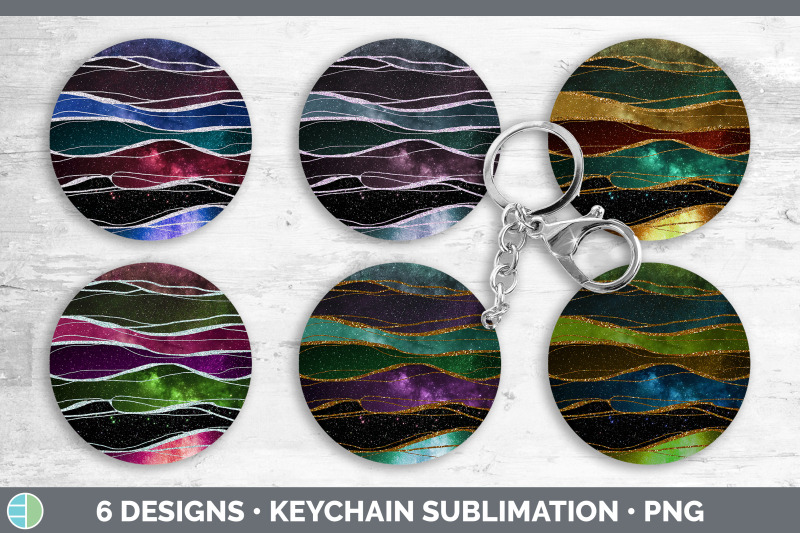 galaxy-agate-keychain-bundle-keyring-sublimation-designs