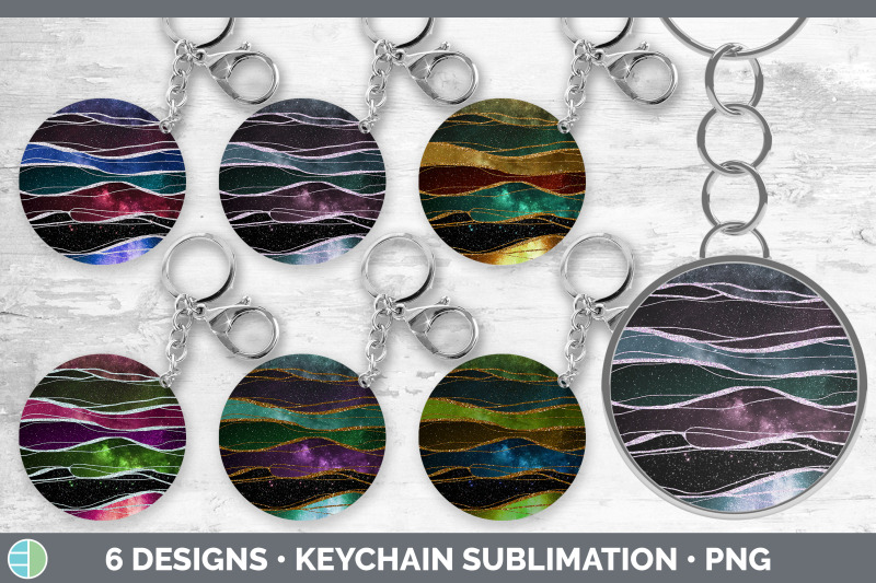 galaxy-agate-keychain-bundle-keyring-sublimation-designs