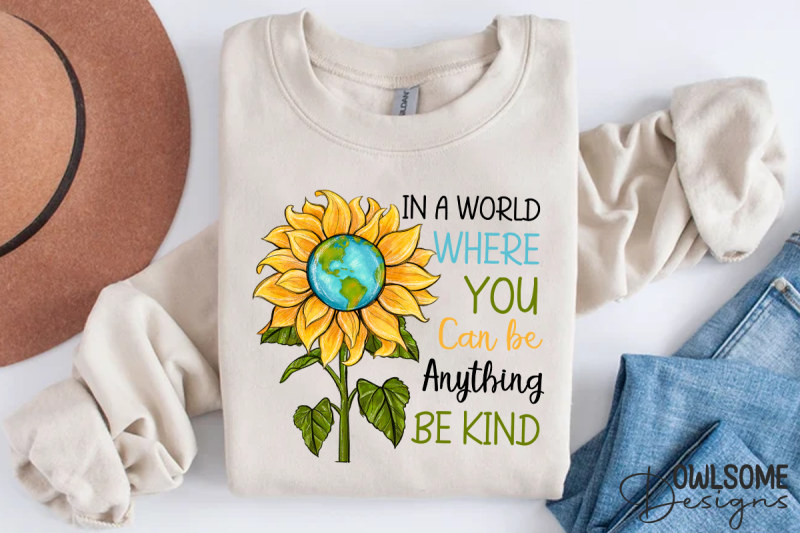 be-kind-sunflower-sublimation-png-sublimation