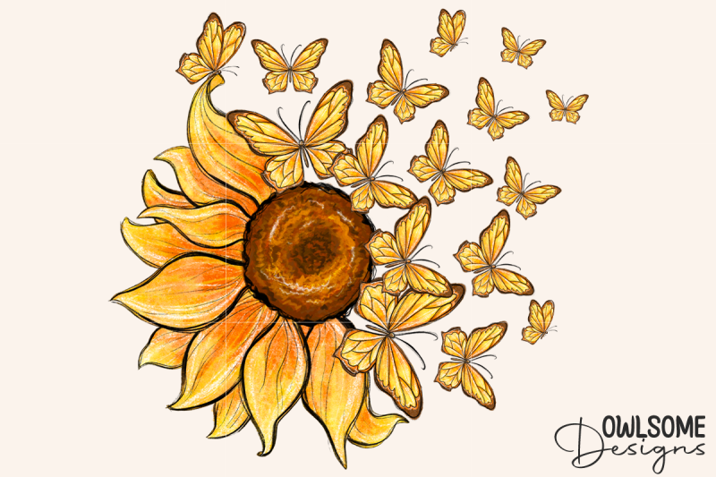 sunflower-butterfly-sublimation-png