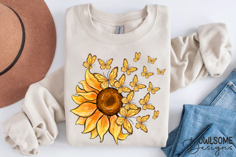 sunflower-butterfly-sublimation-png