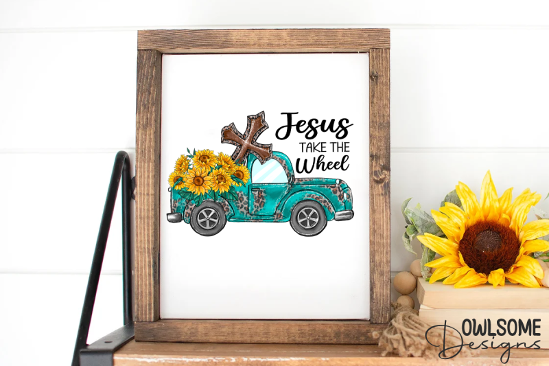 sunflower-truck-jesus-take-the-wheel-png