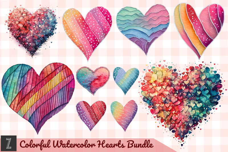 colorful-watercolor-heart-clipart-bundle