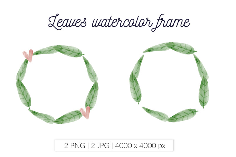 tropical-leaves-circle-frames-png-watercolor
