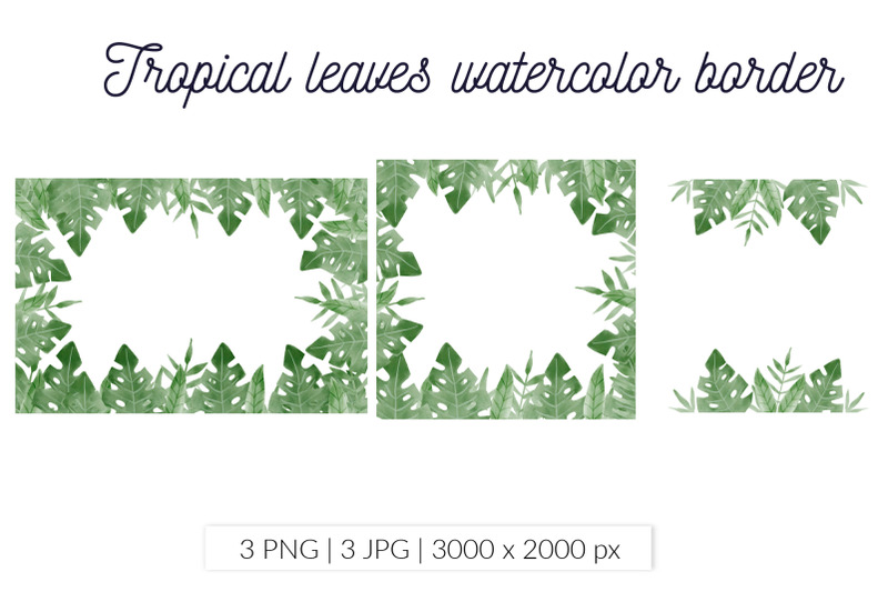 tropical-leaves-borders-png-watercolor-clip-art
