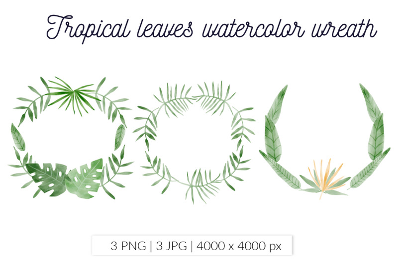 tropical-leaves-frames-watercolor-jungle-leaves-borders