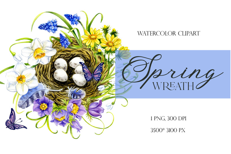 spring-clipart-watercolor-bird-nest-with-flowers-daffodils-muscari