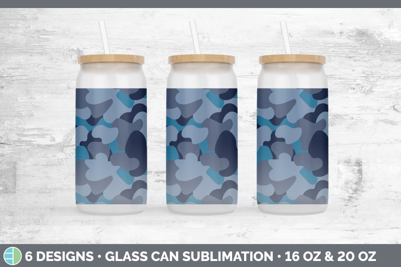 blue-camo-glass-can-sublimation-beer-mason-jar