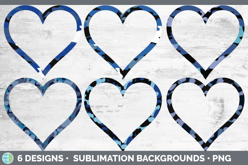 blue-camo-heart-frame-clipart