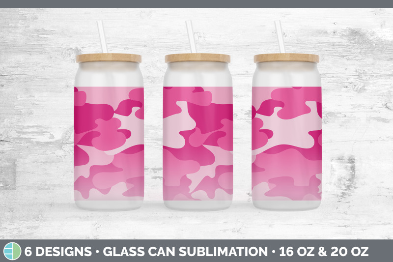 pink-camo-glass-can-sublimation-beer-mason-jar