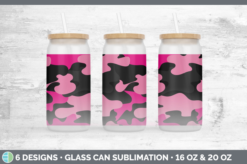 pink-camo-glass-can-sublimation-beer-mason-jar