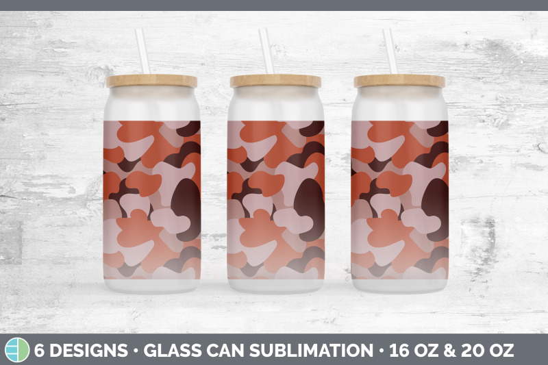 red-camo-glass-can-sublimation-beer-mason-jar