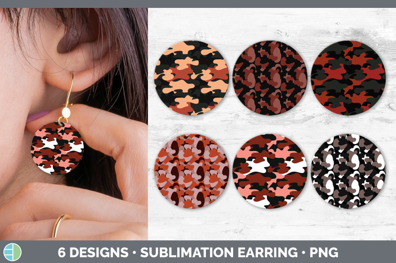 red-camo-round-earring-sublimation-designs-bundle