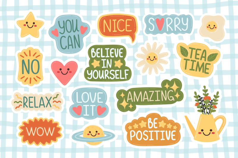 positive-sticker-set