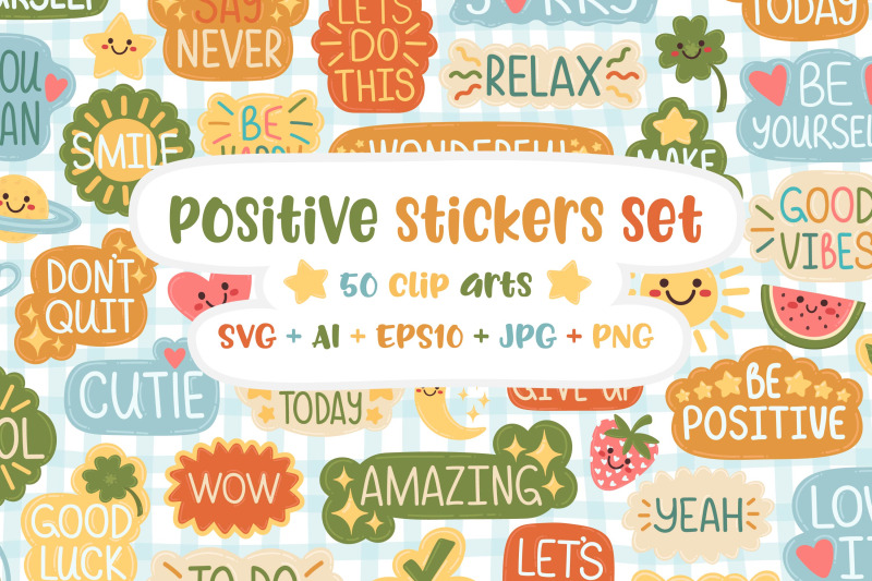 positive-sticker-set