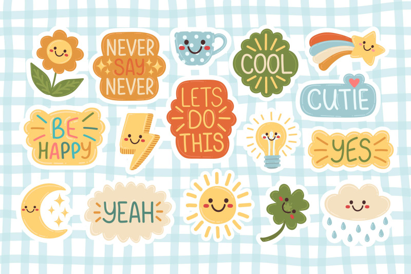 positive-sticker-set