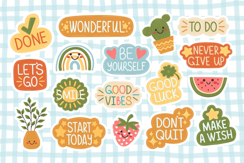 positive-sticker-set