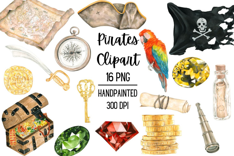watercolor-pirates-clipart-pirate-party