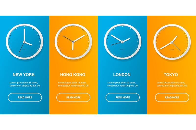 clock-different-time-zone-banner-vertical-vector