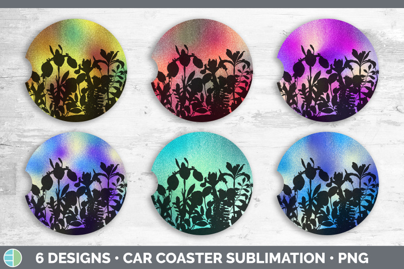 floral-car-coaster-sublimation-designs-bundle