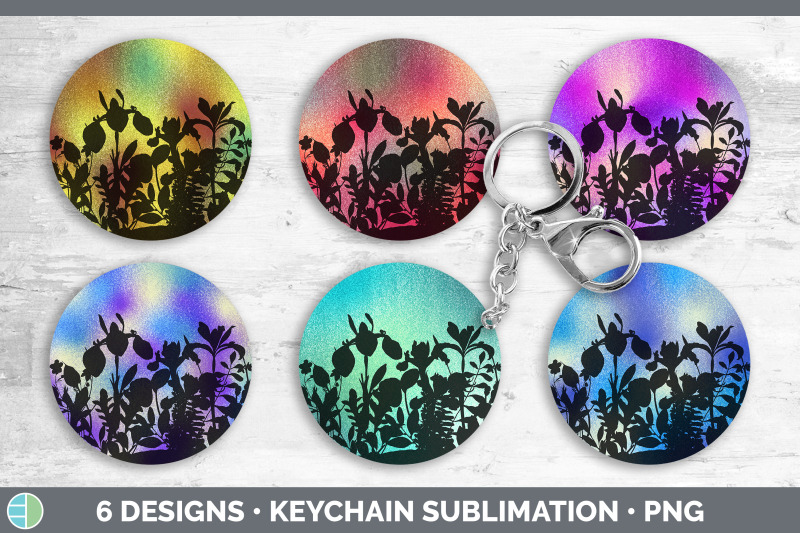 floral-keychain-bundle-keyring-sublimation-designs