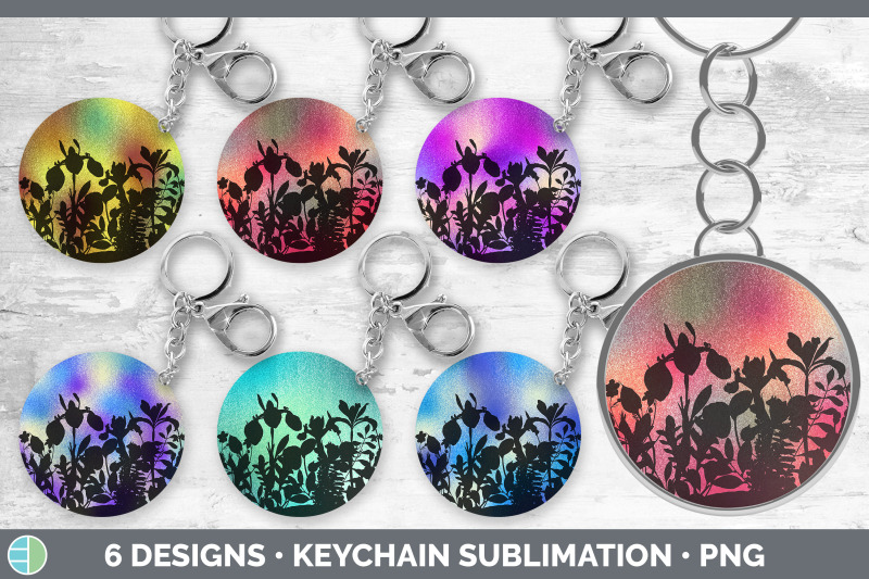 floral-keychain-bundle-keyring-sublimation-designs