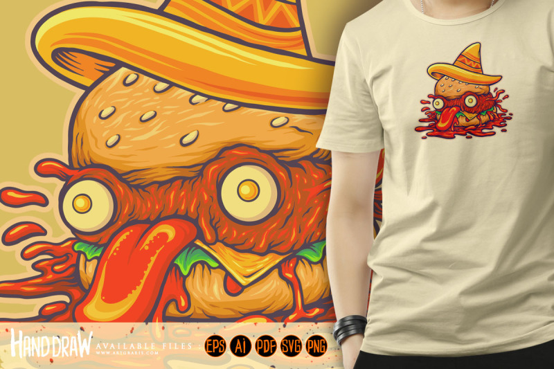 pirates-burger-horror-mexico-hat-logo-illustrations
