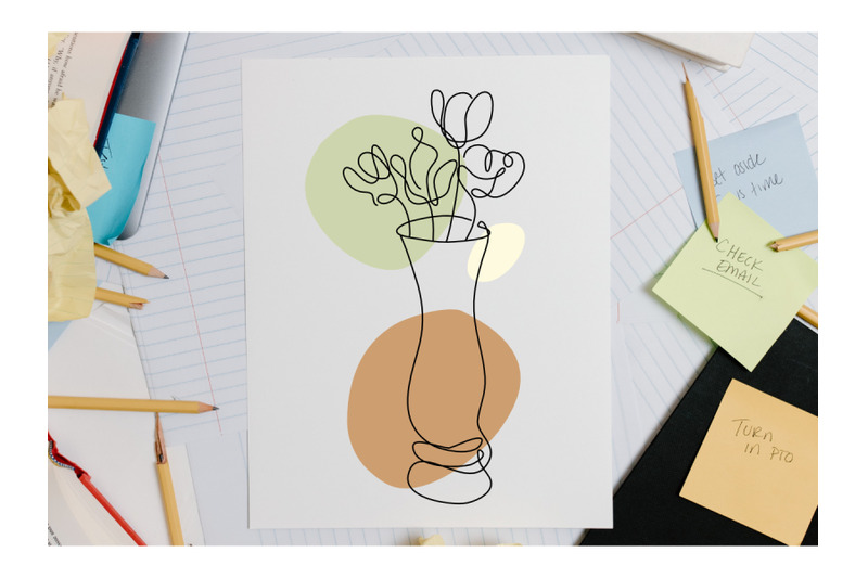 flower-bouquet-shape-minimalist-line-art-drawing