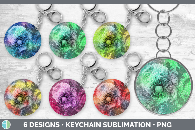 floral-keychain-bundle-keyring-sublimation-designs