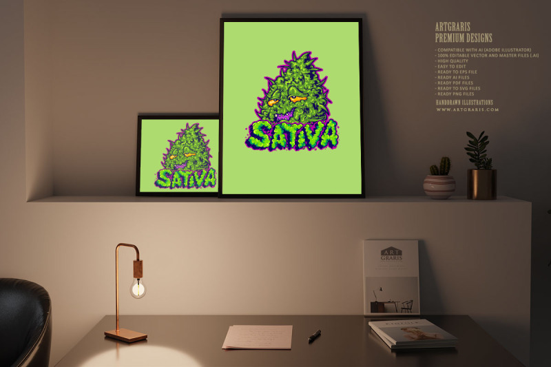 weed-leaf-sativa-text-illustrations