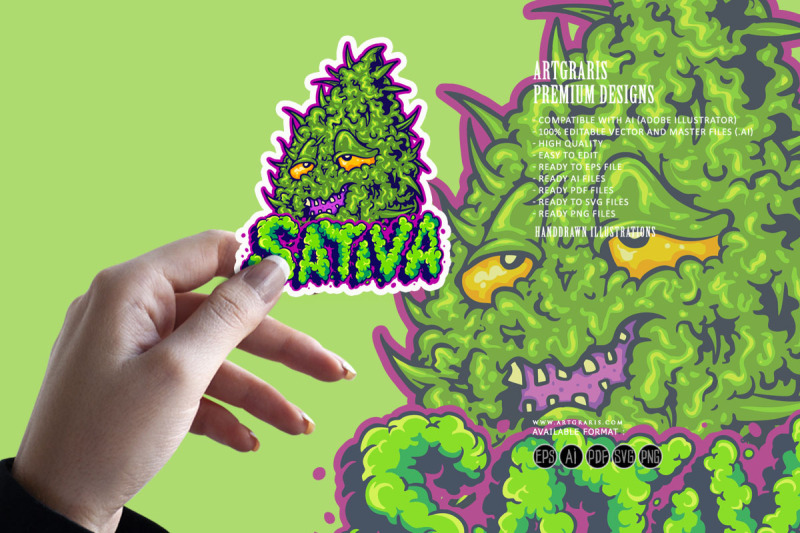 weed-leaf-sativa-text-illustrations