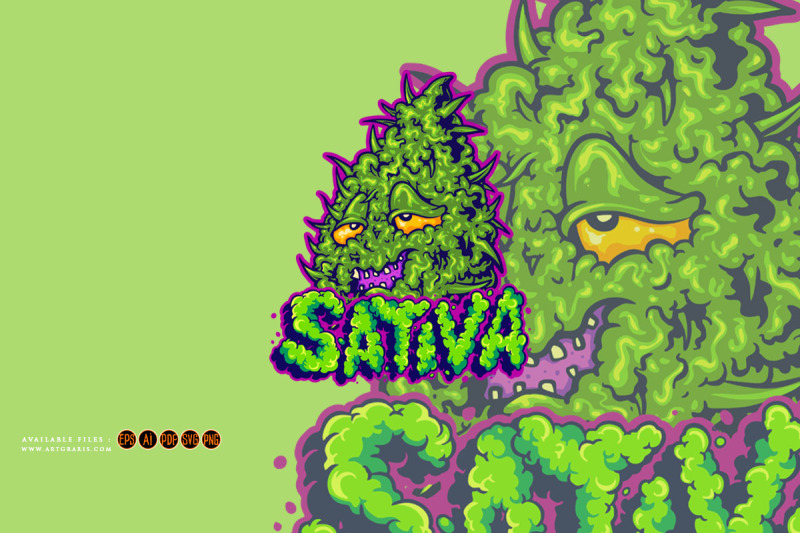 weed-leaf-sativa-text-illustrations