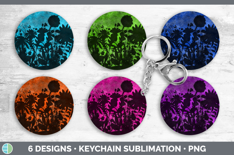 floral-keychain-bundle-keyring-sublimation-designs