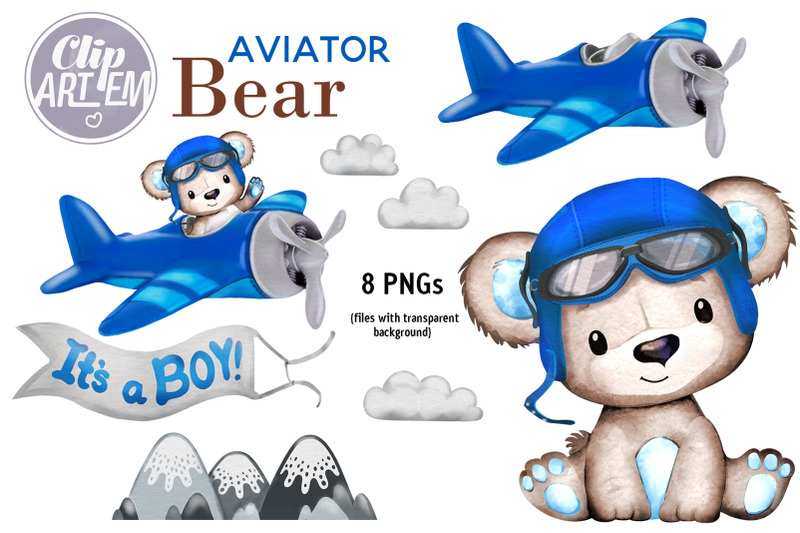 cute-aviator-bear-baby-bomber-hat-airplane-8-png-clip-art-bundle