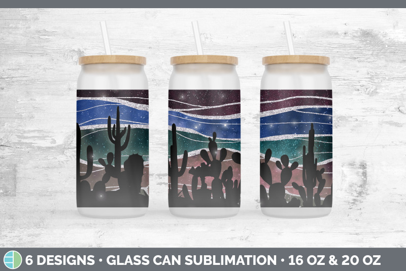 cactus-glass-can-sublimation-beer-mason-jar