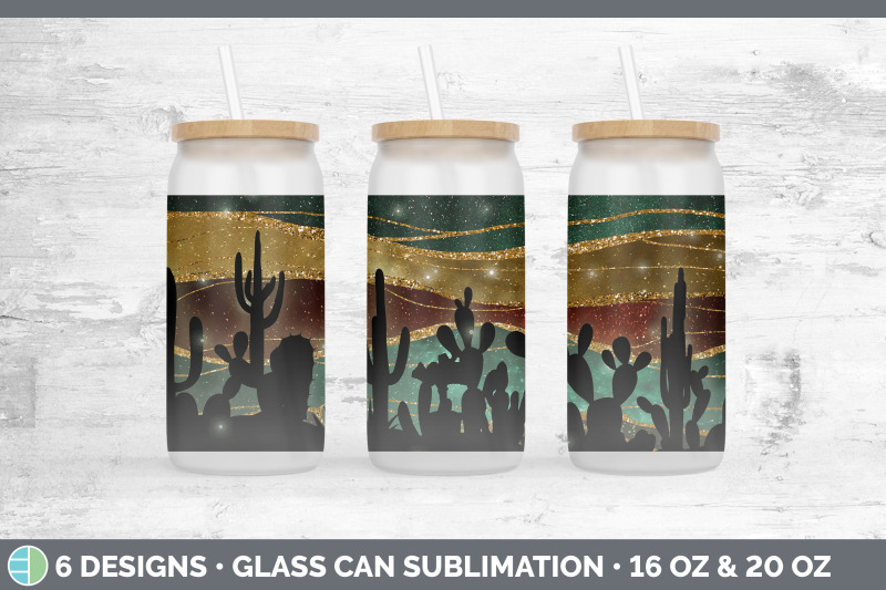 cactus-glass-can-sublimation-beer-mason-jar