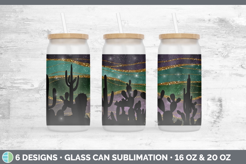 cactus-glass-can-sublimation-beer-mason-jar