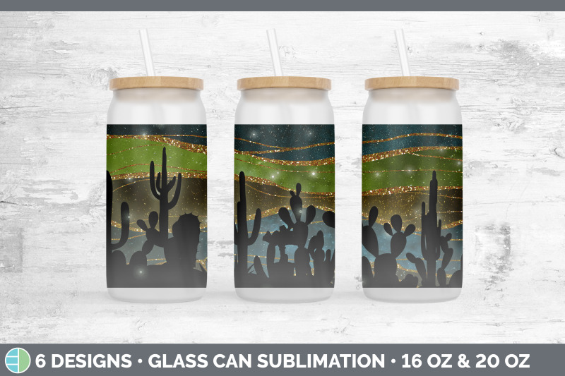 cactus-glass-can-sublimation-beer-mason-jar