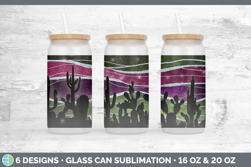 cactus-glass-can-sublimation-beer-mason-jar