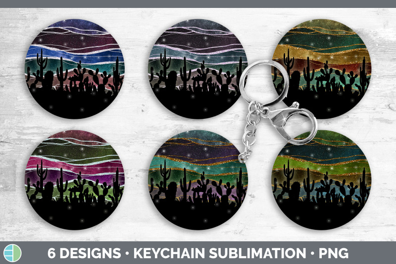 cactus-keychain-bundle-keyring-sublimation-designs