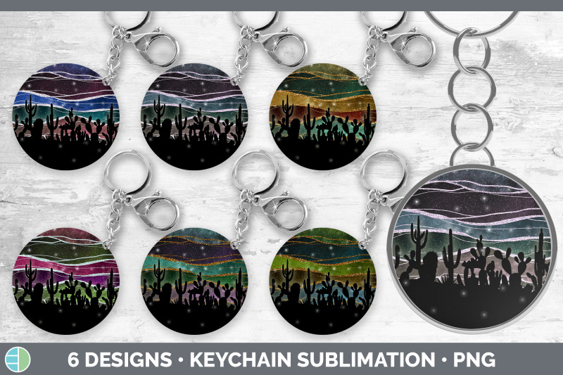 cactus-keychain-bundle-keyring-sublimation-designs